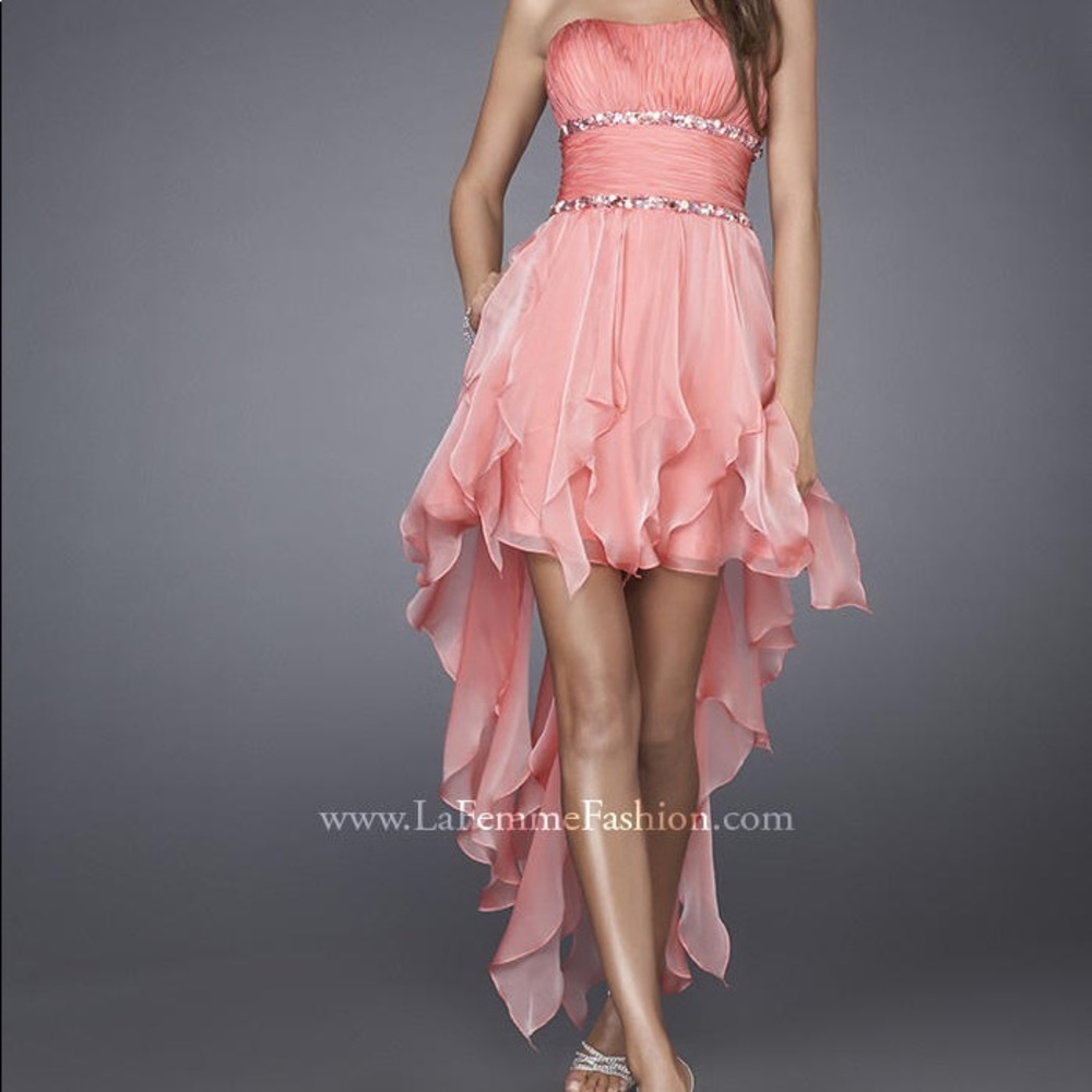🆕 BNWT - Le Femme Prom Dress Size 2 Coral